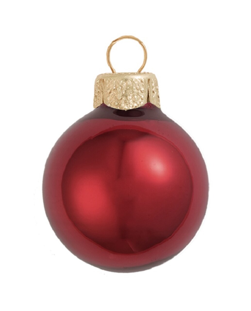 Whitehurst Mini Pearl Finish Glass Christmas Ball Ornaments - 1.5" (40mm) - Burgundy - 40ct